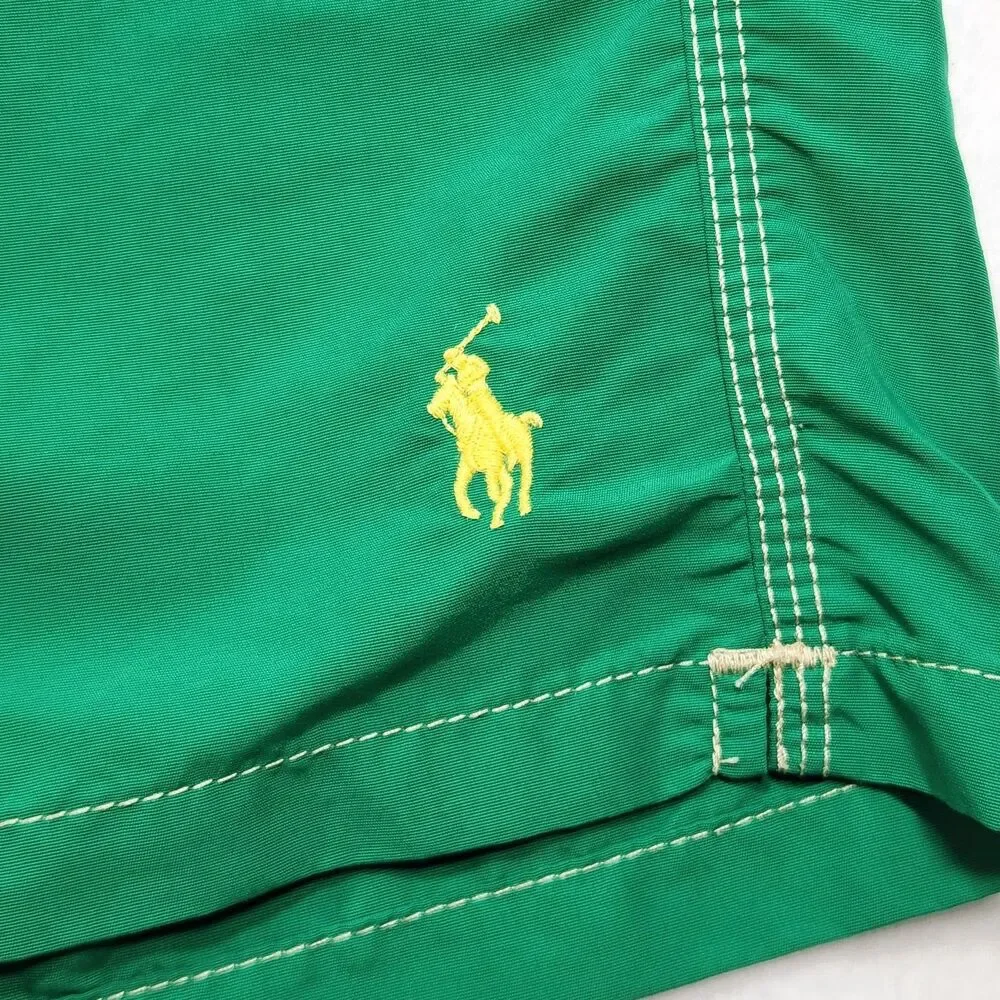 Polo Ralph‎ Lauren Swim Shorts Men's 2XL Green Board Trunks Pockets Mesh Lined